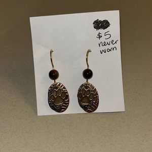 Paw print themed earrings